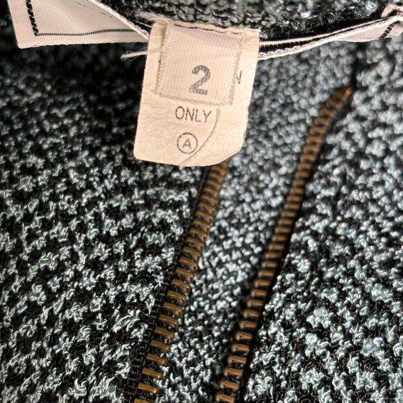 FRENCH / FRANCIS Cardigan Sweater Womens 2 Green Textured Knit Full Zip USA - Picture 4 of 6